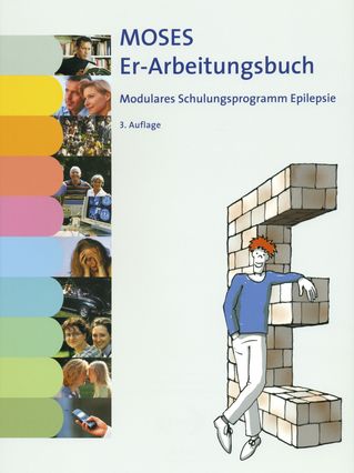 Das Buchcover, darauf ist ein gezeichneter Mann der sich an ein E lehnt zu sehen.